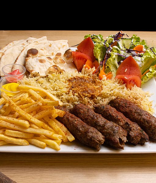 Assiette Madras Bœuf Haché - Brochettes bœuf épicées Goa Fast Food Grenoble